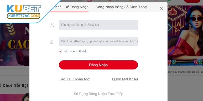 Đăng nhập KUBET77 với 3 bước như thế nào?
